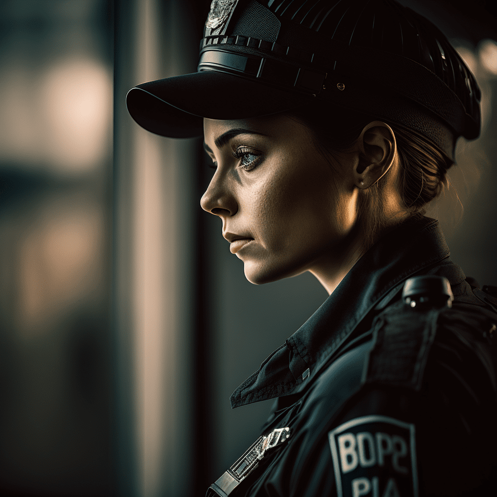 Девушка полицейский в форме